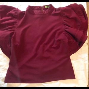 XTaren Plus Size Ruffle Sleeve Top